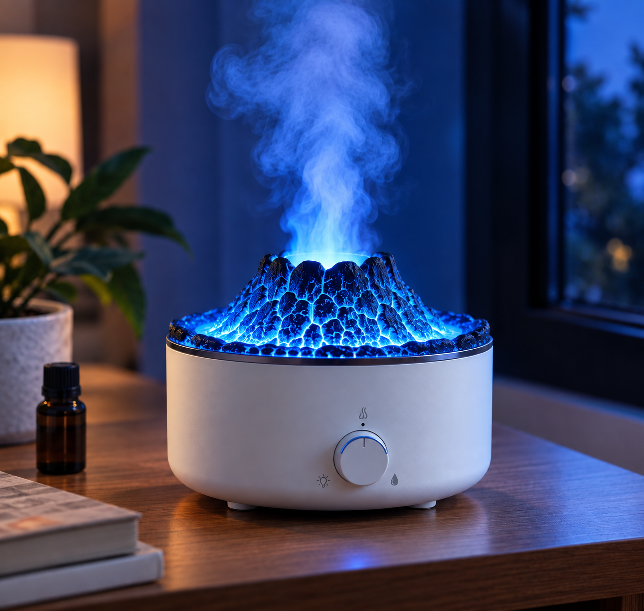 Humidificador Volcán con Efecto Niebla