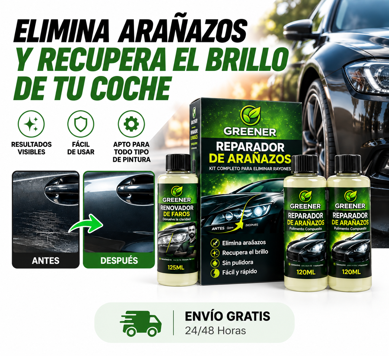 Cera Anti Arañazos / Limpia Faros 125ml